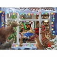 thumbnail image 2 of Bits and Pieces - 300 Piece Glow-in-The-Dark Jigsaw Puzzle for Adults 18" x 24" - Christmas Creatures - 300 pc Snow Forest Winter Window Colorful Lights Jigsaw by Artist Bigelow Illustrations, 2 of 5