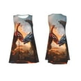 thumbnail image 6 of Defioc Lava Dragon Pattern Women's Summer Dresses 2025 Beach Casual Sleeveless Tank Loose Sundress Beach Vacation Clothes with Pocket -Large, 6 of 7