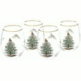 thumbnail image 6 of Christmas tree 19-ounce stemless wine glass, 4 sets, 22-carat rim design, perfect for drinking wine, whisky or juice. Multi-functional wine glass set, wine glass set., 6 of 7