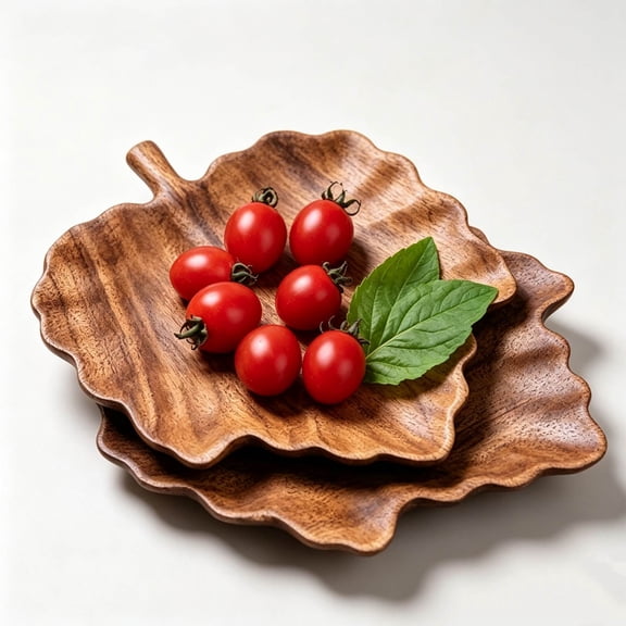 Twfbrm Fall Wooden Serving Platter, Autumn Farmhouse Wooden Serving Tray with Maple Leaf Shape and Large Shallow Design, Fall Decorative Wooden Tray for Thanksgiving, Holiday, Gift, Home Decor