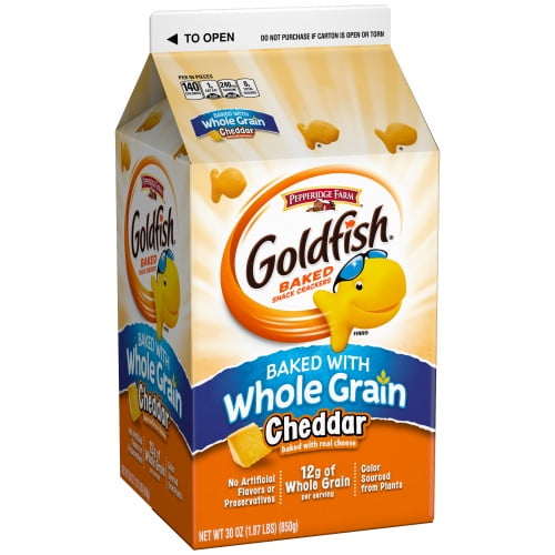 Pepperidge Farm Goldfish Baked with Whole Grain Cheddar Crackers, 30 oz. Carton