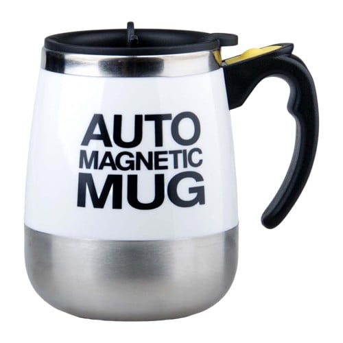 White Round Magnetic Self Stirring Mug, For Home