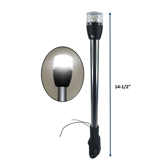 Pactrade Marine Adjustable Pontoon Boat LED 14.5" H All-Round Anchor Light White