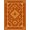 Rust Orange, Pattern 6, variant on ODIKA 8'x10' Washable Area Rug Durable, Non-Slip Burnt Boho Fall Halloween Terracotta Vintage Bathroom Orange Flowing Dynamic for Living Room, Under Sectional, Family