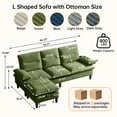 thumbnail image 3 of Pingliang Home Sectional Sofa with Storage Ottoman, 3 Seat L Shaped Chenille Couch Sofa for Living Room Apartment Office Home Small Space, 3 of 10