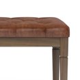thumbnail image 2 of Waverly 48 inch Wide Traditional Rectangle Tufted Ottoman Bench in Distressed Saddle Brown Faux Leather, 2 of 3