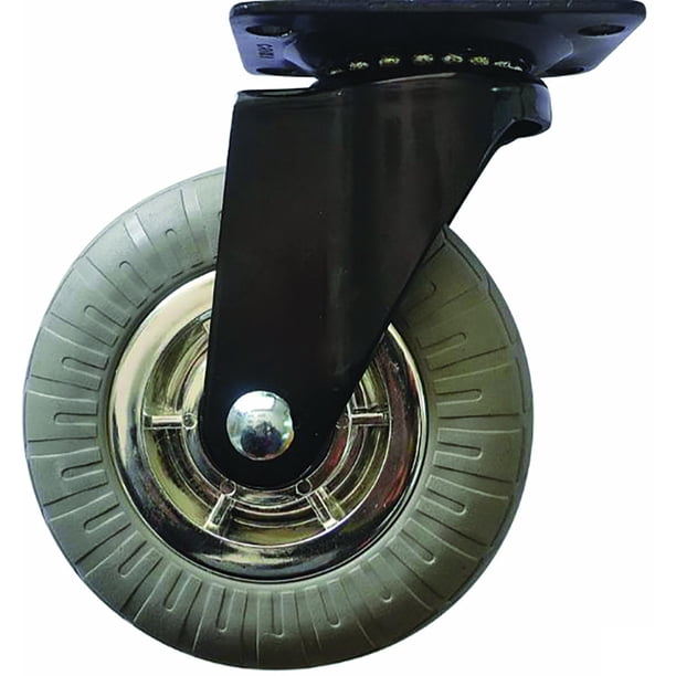 Shepherd Hardware 8270E Designer Casters 5 inch Soft Rubber Chrome