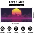 thumbnail image 3 of Desk Mat,80s Retro Sunset Gaming Mouse Pad,XXL Extended Mouse Pad Mat for Office,Computer,Keyboard with Non-Slip Base Stitched Eges Mousepad 35.4x15.75 inch, 3 of 6