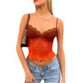 thumbnail image 1 of Verano Mujeres Malla de Encaje Camisa Tops, Sexy Slim Costura expuesta Ombligo Top, 1 of 5