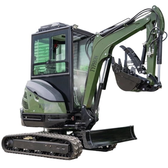 TYPHON TERROR XXV 2.7 Ton Mini Excavator with AC/Heater Cabin | 25.1 HP Kubota D1105 | Retractable Tracks