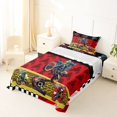 thumbnail image 5 of Manfei Racing Motorbike Twin Sheets,Geometric Plaid Art Bedding,Red,3 Pieces,1 Fitted Sheet and 1 Pillowcase, 5 of 6