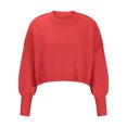 thumbnail image 5 of BangWanChi Womens Sweatshirt with Pockets Womens Casual Solid Loose Round Neck Sweater Long Sleeved Tops, 5 of 5