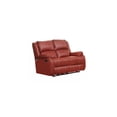thumbnail image 2 of Faux Leather Upholstered Metal Loveseat with Dual Recliner, Red, 2 of 7