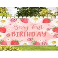 thumbnail image 4 of 13X6 ft Pink Strawberry Daisy First Birthday Garage Door Decoration Background Cute Berry 1st Birthday Decor Backdrop Girl Watercolor Fruit Theme Party Party Banner Cover, 4 of 5