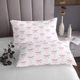 thumbnail image 3 of Erosebridal Girly Pink Bowknot Coverlet Set Twin, Cute Princess Bedding Set, Ribbon Decor 2 Pieces, 3 of 5