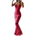 thumbnail image 1 of Sexy Vestido Largo Impresión Correa de Hombro Ajustable Cuello Redondo sin Mangas, Vestido de Moda para Fiesta, Cumpleaños, Citas Y Verano Desgaste Casual, 1 of 6