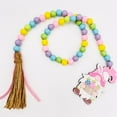 thumbnail image 2 of Easter Wood Bead Garland Easter Tiered Tray Decoration Hanging Garlands Easter Egg Shaped Wooden Farmhouse Beads Garlands for Home Easter Holiday Party, 2 of 4
