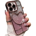 thumbnail image 6 of Compatible with iPhone Case,Glitter Gradient Heart Electro Plated Bumper Camera Lens Protection Clear Soft Shockproof Cover Phone Case (Purple,iPhone 14 Pro Max), 6 of 6