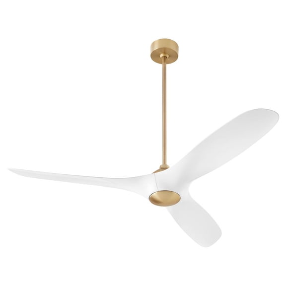 3-122-640 Oxygen Lighting Province - 3 Blade Ceiling Fan-13.75 Inches Tall and 56 Inches Wide-Aged Brass Finish-Studio White Blade Color