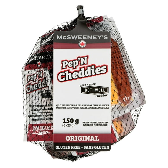 Pepperoni doux Pep 'N Cheddies de McSweeney's Pepperoni & Fromage Snack 150g