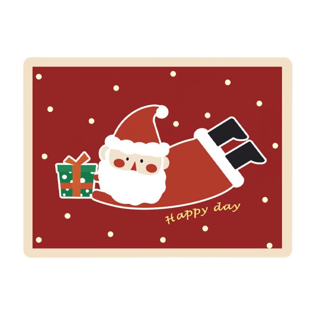 jifeng Christmas Drain Placemat Table Decoration Oilproof Tablecloth Dinner Table Mat single Santa pattern