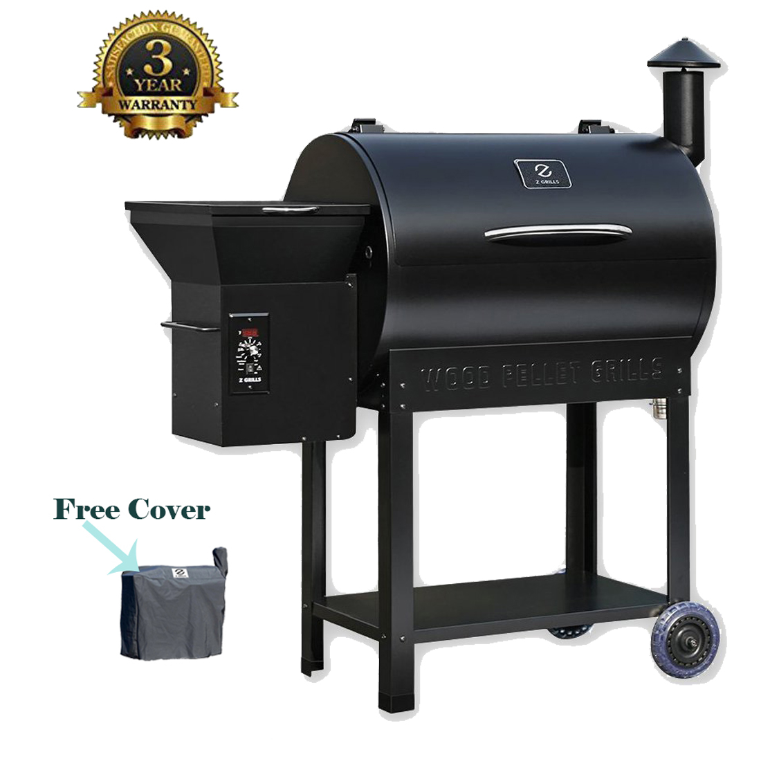 Z GRILLS 7002B Smart Wood Pellet Grill 8 in 1 Outdoor BBQ Smoker 700 SQ Inches Cooking Area  Barbecue Grill Black - image 1 of 8