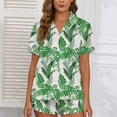 thumbnail image 2 of SWSMCLT Women's Breathable Pajama Set Boyshorts Comfy Classic Matching Sets Loungewear Set Button Chic Elastic Band Light Green Medium, 2 of 5