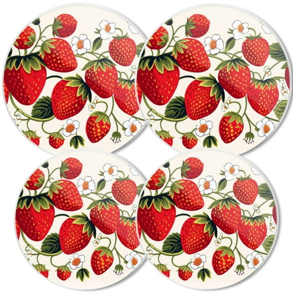 Gas Stove Burner Cover,White Electric Stove Top Protector,Easy to Clean,Sweet Strawberry And Flower Pattern