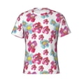 thumbnail image 4 of Qekee Watercolor Flowers Classic Fit T-Shirt Men's Shirt Men's Tight Short Sleeves for Exercise, Running, Mountaineering - Watercolor Flowers, 4 of 9