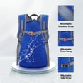 thumbnail image 7 of WATERFLY Unisex 25L Small Foldable Packable Travel Hiking Nylon Backpacks Daypack,Blue, 7 of 7