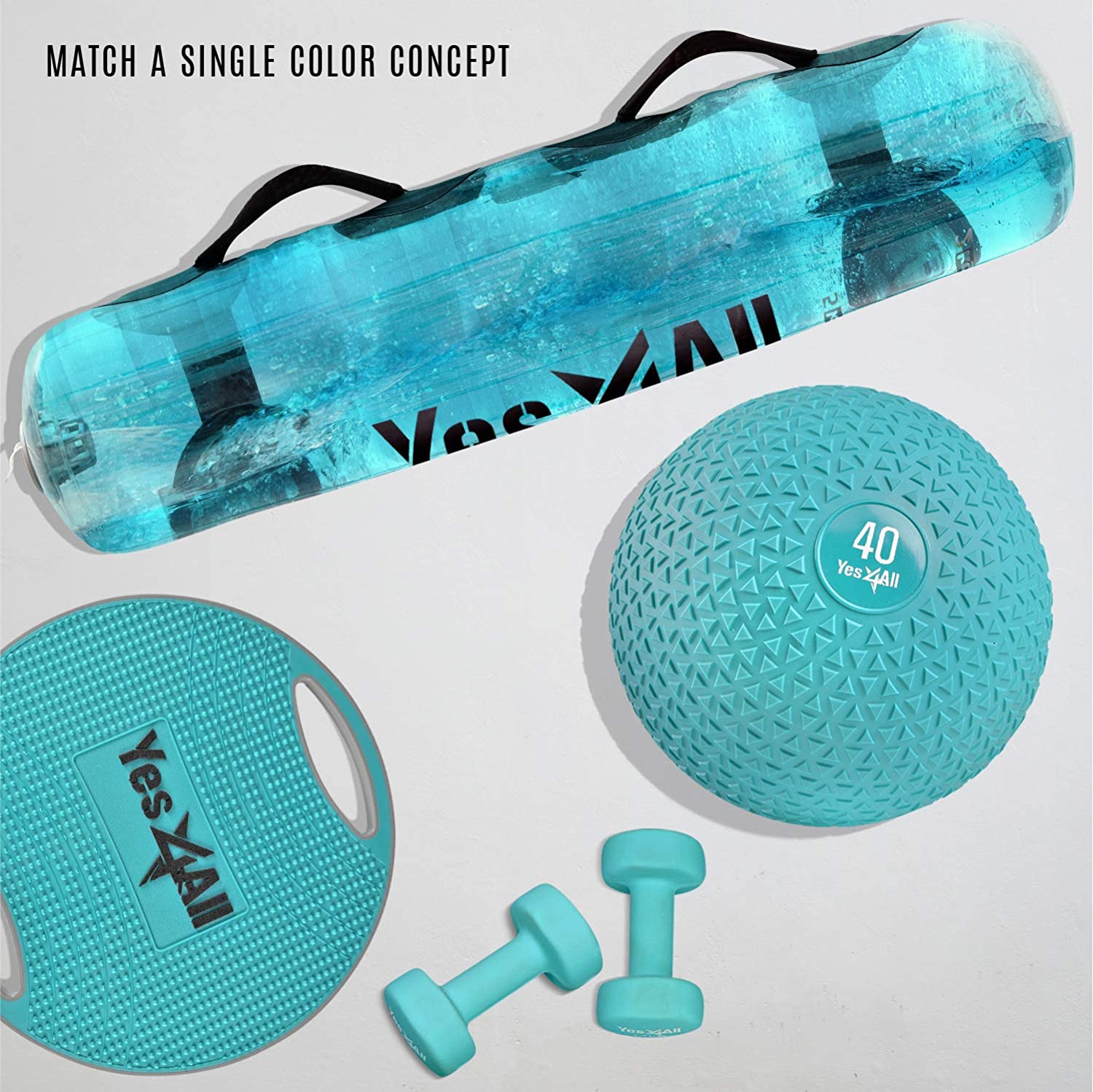 Yes4All 40lbs Slam Medicine Ball Triangle Teal - image 5 of 8