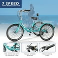 thumbnail image 3 of FICISOG Adult Tricycles for Women, 24 Inch 7 Speed 3 Wheel Bike for Adult w/Large Basket, Double-Wall Wheel Rims, Cruiser Trike for Seniors Shopping Picnic, 3 of 9