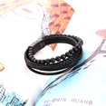thumbnail image 5 of Speroto New Mens Bracelet Bead and Leather Braided, Lava and Onyx Bead Leather Bracelet for Men, 5 of 6