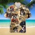thumbnail image 2 of Camisa hawaiana con estampado 3D de cara de perro divertida para hombres, camisas florales de manga corta frescas de verano para mujeres, linda camisa hawaiana de playa para niños, 2 of 5