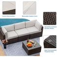 thumbnail image 5 of COSIEST 4-Piece Outdoor Furniture Set Brown Wicker Sectional Sofa, 5 of 5