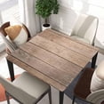 thumbnail image 2 of Wood Grain Square Tablecloth Fitted Table Cover with Elastic Edge Wooden Cloth Washable Tablecloths Wipe Clean for Indoor Outdoor Home Farmhouse, Fit for 32"x32" Tables, Style-10, 2 of 4