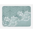 thumbnail image 1 of Vintage Bath Mat, Retro Floral Ivy Leaves with Swirls Abstract Vector Artwork, Non-Slip Plush Mat Bathroom Kitchen Laundry Room Decor, 29.5 X 17.5 Inches, Baby Blue White and Slate Blue, Ambesonne, 1 of 2
