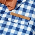 thumbnail image 5 of KIMI BEAR Baby Boys Outfits 18 Months Infant Boy Spring Summer Outfits 24 Months Infant Boy Lattice Prints Short Sleeve Lapel Shirt + Suspender Shorts 2PCS Set Royal Blue, 5 of 10