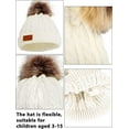thumbnail image 3 of Toddler Pom Beanie Baby Girl Winter Hat Warm Soft Toddler Cap Cute Kids Knitted Beanie Hat, 3 of 3