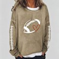 thumbnail image 3 of Football Printed Sweatshirts for Women, Crewneck Long Sleeve Loose Fit, Fall Game Day Casual Graphic Tops S-3XL, 3 of 5