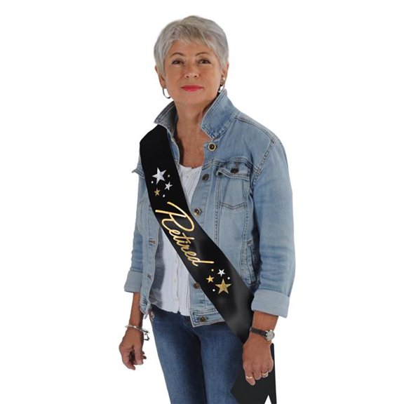 Beistle 56518 33 - 4 in. Glittered Retired Satin Sash - Pack of 6