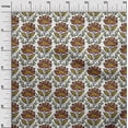 thumbnail image 3 of oneOone Rayon Orange Fabric Leaves & Clover Sewing Craft Projects Fabric Prints By Yard 56 Inch Wide-8M, 3 of 5