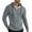 A-Grey59, variant on XIAONU Mens Hoodies Ribbed Button V Neck Long Sleeve Hooded Sweatshirt Solid Color Vintage Slim Fit Pullover Drawstring Hoodie Top