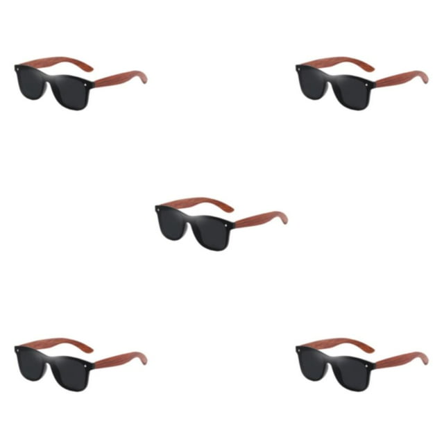 Youkk Protection de Monture Légère en Bois Naturel Mode Options d'Objectif Coloré à la Mode Noir 5 Ensembles
