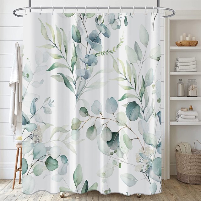 Injueey Cortina de ducha de flores de color agua beige Flores de poliéster higiénicas artesanales exquisitas no transparentes Juegos de accesorios de baño YL456-7 180 cm * 180 cm