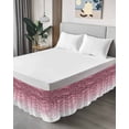 thumbnail image 4 of Abstract Bed Skirt California King Size 18" Drop Pink Gradient Ocean Waves Sandy Beach Ruffled Wrap Around Bed Skirts Adjustable Elastic Bedskirt Dust Ruffle for California King Size Bed, 4 of 7