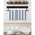 thumbnail image 3 of Navy Blue Stripe Kitchen Dish Towels for Drying Dishes Set of 3, Geometric Grey White Vertical Striped Waffle Weave Microfiber Hand Tea Bathroom Towels Quick Dry & Absorbent Towel 15.7x23.6, 3 of 7