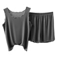 thumbnail image 5 of biudgviw Womens Pajama Sets 2 Piece Ruffle Hem Sleeveless Sleepwear Summer Crewneck Tank Top with Elastic Waist Shorts Pjs Set, 5 of 5