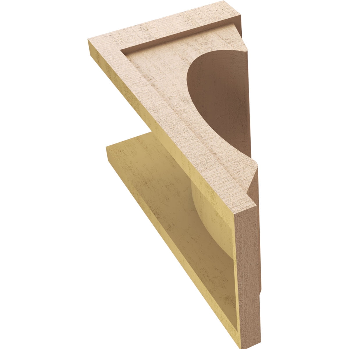 12"W x 12"D x 24"H Wide Emerson Rough Cedar Woodgrain TimberThane Corbel, Primed Tan