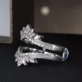 thumbnail image 2 of 2Ct Marquise Cut Simulated Diamond Pink Sapphire Wedding Enhancer Ring 14K White Gold Plated 925 Silver For Her, 2 of 5